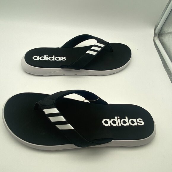 **NEW** ADIDAS COMFORT FLIP FLOP BLACK/WHITE US MEN\'S VARIOUS SIZE main image 3